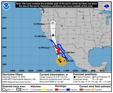 Uraganul Hilary a slăbit în intensitate de la categoria 3 la 2. Guvernatorul Californiei a decretat stare de urgenţă în sudul statului
