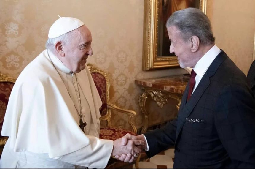 Sylvester Stallone, primit de Papa Francisc - FOTO, VIDEO