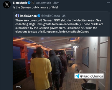 Elon Musk atacă susţinerea Germaniei a salvării de migranţi la Marea Mediterană, după ce îndeamnă la o victorie a Partidului Alternativa pentru Germania de extremă dreapta în alegeri
