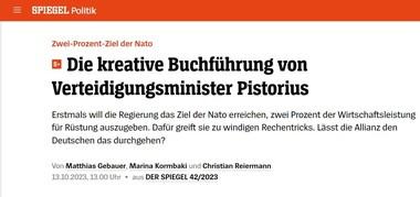 Der Spiegel: Guvernul german foloseşte trucuri contabile pentru a atinge ţinta de cheltuieli NATO