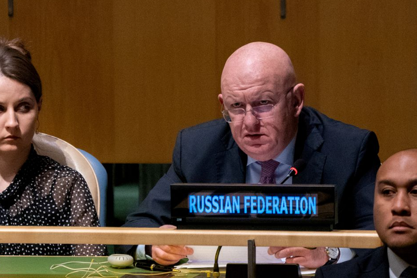 Reprezentantul permanent al Rusiei la ONU propune în  Consiliul de Securitate ONU  un proiect de rezoluţie care solicită încetarea focului în războiul „Israel-Gaza”