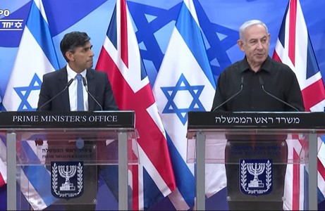 Netanyahu afirmă, după întâlnirea cu premierul britanic, că Israelul luptă împotriva unei "axe a răului" conduse de Iran. Sunak promite să fie alături de Israel "în cel mai întunecat moment al său"