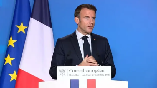 Macron cere, după summitul UE, un ”armistiţiu umanitar” în Fâşia Gaza şi anunţă o Coaliţie Umanitară