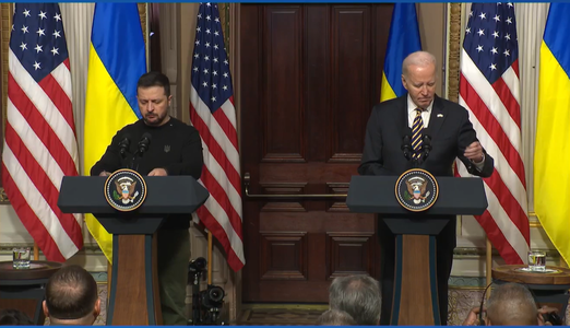 UPDATE - Conferinţă de presă Biden-Zelenski - Biden: Putin se bazează pe faptul că SUA nu vor reuşi să ofere ajutor Ucrainei  / Zelenski: Când libertatea e puternică într-o ţară, e puternică peste tot. Tot ce am discutat astăzi ne va ajuta în 2024 - VIDEO