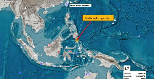Cutremur de magnitudinea 6,7 în Oceanul Pacific, în largul Filipinelor, fără să provoace o alertă de tsunami