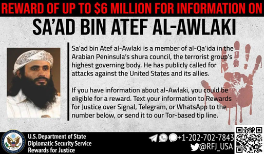 Al Qaida în Peninsula Arabică (AQPA) numeşte un nou şef, Saad bin Atef al-Awlaki, după moartea lui Khalid Batarfi