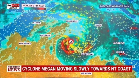 Locuitorii din nordul Australiei se pregătesc pentru venirea ciclonului tropical Megan