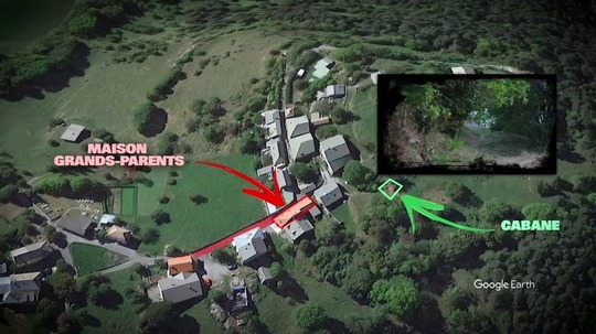 Distanţa dintre locuinţa bunicilor şi căsuţa din copac Foto: Google Earth via BFM TV