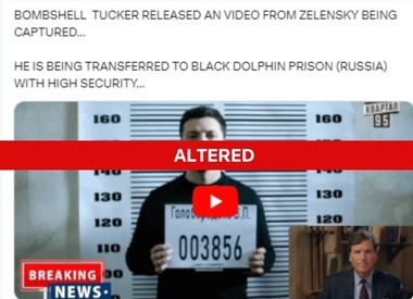 Fake cu Tucker Carlson care ar relata despre arestarea lui Volodimir Zelenski