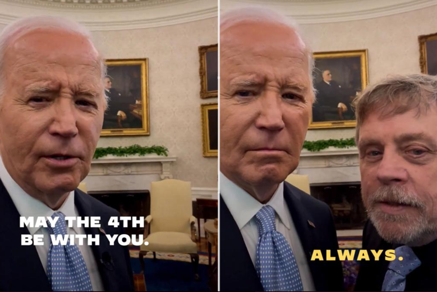 ”Pot să vă spun Joe-Bi-Wan Kenobi?”, spune Luke Skywalker că l-a întrebat pe Biden la Casa Albă, de Star Wars Day