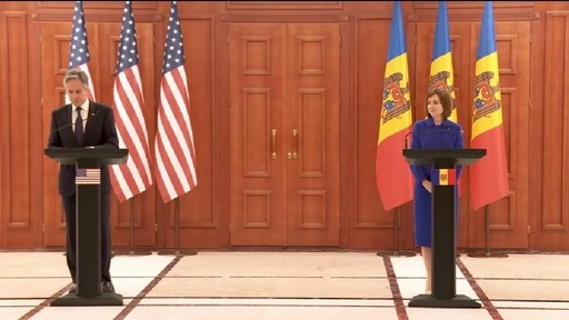 Blinken, la Chişinău: „Sunt aici pentru a aduce angajamentul ferm din partea preşedintelui Biden pentru suveranitatea şi integritatea Moldovei”/ Pachet suplimentar de 50 de mil. de dolari destinat R. Moldova, plus o investiţie de 85 mil. de dolari - VIDEO