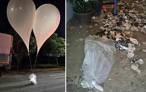 Activişti sud-coreeni au trimis 10 baloane cu pliante anti-Kim Jong Un în Coreea de Nord
