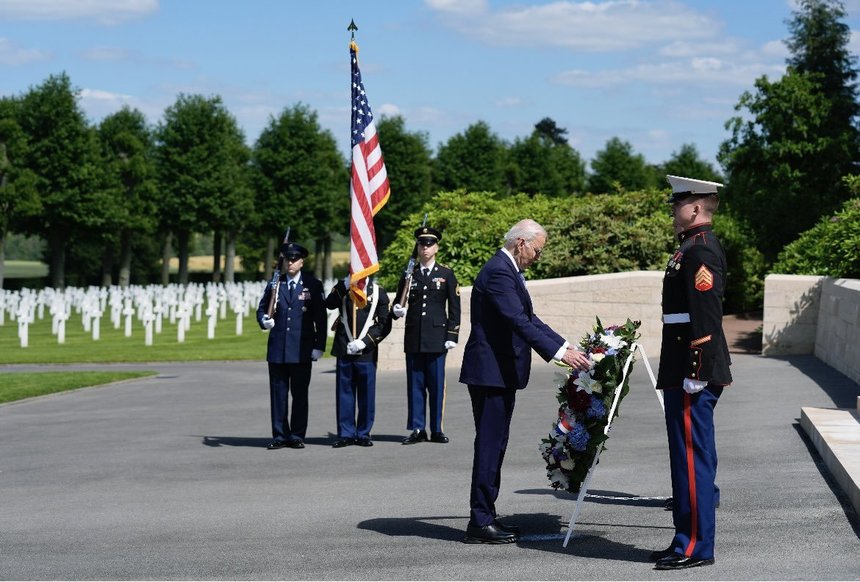 Biden şi-a încheiat vizita în Franţa vizitând cimitirul american pe care Trump l-a ocolit în 2018