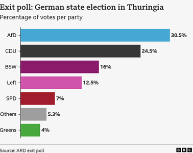 Extrema dreaptă obţine pentru prima dată o victorie într-un scrutin regional, în Turingia
