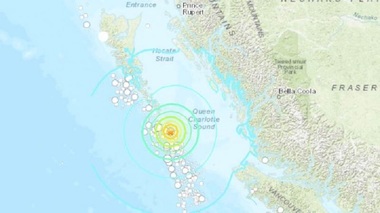 Cutremur cu magnitudinea 6,5 în largul coastelor Columbiei Britanice