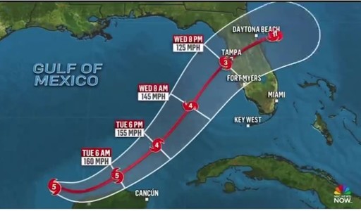 Uraganul monstru Milton, ajuns de categoria 5, ameninţă să se dezlănţuie în Florida deja lovită de uraganul Helene