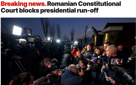 UPDATE - Presa internaţională tratează în regim de „breaking news” informaţia despre anularea alegerilor prezidenţiale din România / Sky News: „Toată lumea este confuză şi şocată. Este un moment volatil”