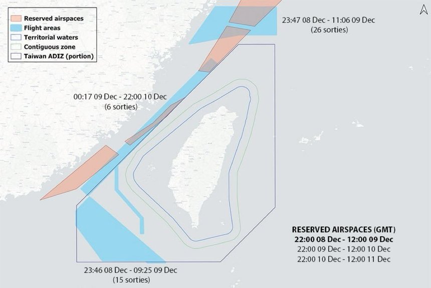 Taiwanul afirmă că a detectat 53 de aeronave militare chineze şi 19 nave în apropierea insulei