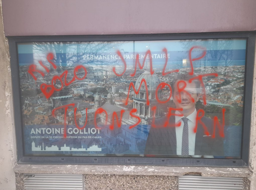 Biroul unui deputat francez de extremă dreapta din cadrul RN din Pas-de-Calais, vandalizat după moartea lui Jean-Marie Le Pen