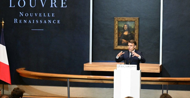Macron anunţă ”Noua Renaştere a Luvrului”, un plan vast de adaptare a muzeului la vizite masive, crearea unei noi intrări, mutarea Giocondei într-un spaţiu special dedicat, renovări ample şi intriducerea unui bilet mai scump pentru străinii din afara UE