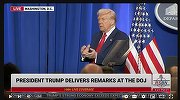 Trump, discurs politic fără precedent la Departamentul de Justiţie. Atacuri la adresa duşmanilor politic şi a presei, laude pentru avocaţii şi aliaţii săi