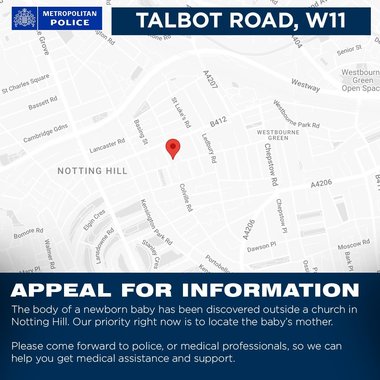 Trupul unui nou-născut, găsit într-o pungă în faţa unei biserici din Londra