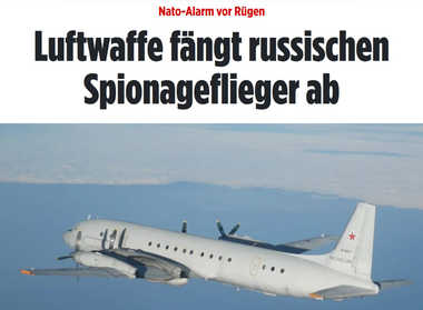 Un avion rus de spionaj de tip Iliuşin 20, ”escortat” înapoi către Rusia de două avioane de luptă germane de tip Eurofighter, în urma unei Alerte de Reacţie Rapidă NATO, după ce se apropie de coasta de nord-est a Germaniei 