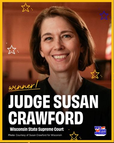 Susan Crawford, susţinută de democraţi, câştigă un loc la Curtea Supremă din Wisconsin, un eşec pentru Donald Trump şi Elon Musk care au făcut campanie intensă pentru contracandidatul său / Cea mai costisitoare cursă pentru Curtea Supremă din istoria SUA