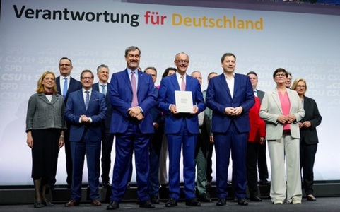 Conservatorii lui Merz semnează un acord de guvernare a Germaniei cu centrul-stânga. Friedrich Merz urmează să fie ales marţi cancelar în Bundestag