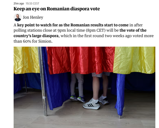 PRESA INTERNAŢIONALĂ. The Guardian: Fiţi cu ochii pe votul românilor din diaspora