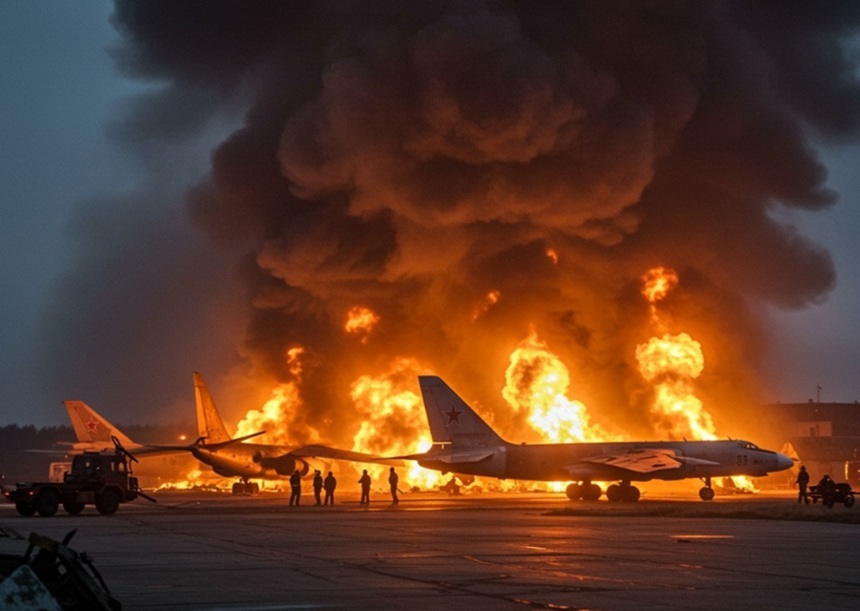 Ucraina desfăşoară o operaţiune ”de amploare” împotriva aviaţiei militare în Rusia, anunţă SBU. Peste 40 de avioane, atinse, în cinci baze aeriene