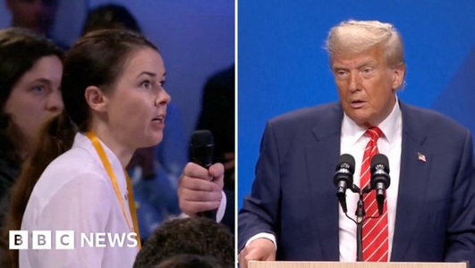 Donald Trump îşi dezvăluie o nouă faţetă, după summitul NATO de la Haga, dând dovadă de empatie faţă de o jurnalistă ucraineancă de la BBC, Miroslava Peţa, refugiată în Polonia cu copiii, al cărei soţ este militar, care-l întreba despre livrarea unor sist