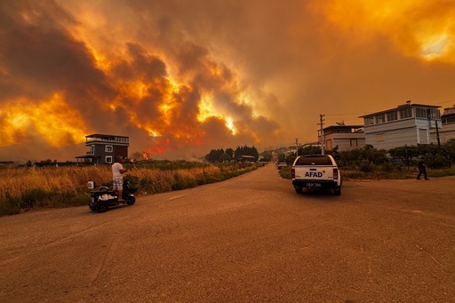 Pompierii din Turcia se luptă cu incendii forestiere în provincia Izmir pentru a doua zi consecutiv