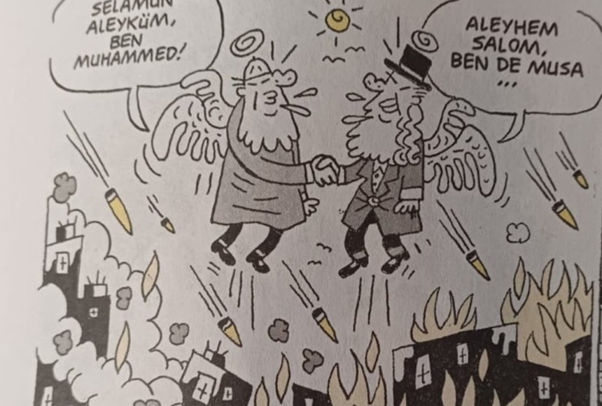 Patru jurnalişti arestaţi la Istanbul, din cauza unei caricaturi a profetului Mahomed. Manifestanţi furioşi atacă un bar, la Istanbul, frecventat de angajaţi ai revistei satirice Leman, care a publicat caricatura, şi se ciocnesc cu poliţia