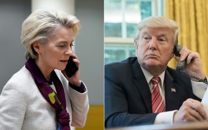 Ursula von der Leyen a avut o ”discuţie bună” la telefon cu preşedintele american Donald Trump pe tema taxelor vamale, anunţă Comisia