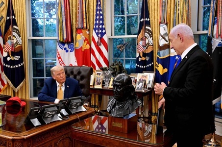 Trump s-a întâlnit din nou cu Netanyahu, Witkoff îşi exprimă speranţa ajungerii până la sfârşitul săptămânii a unui acord în vederea unui armistiţiu de 60 de zile, eliberarea a zece ostatici şi predarea a nouă cadavre 