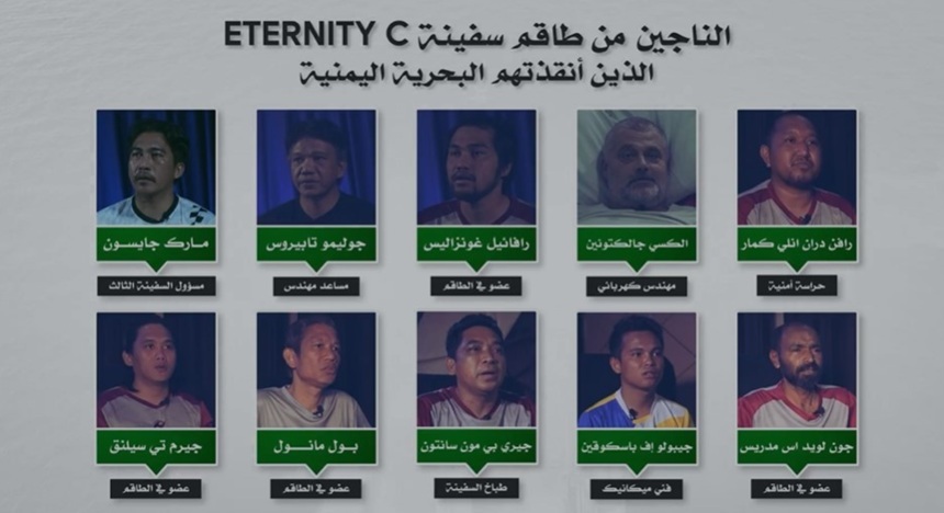 Rebelii huthi din Yemen publică o înregistrare video cu membri ai echipajului vrachierului Eternity C
