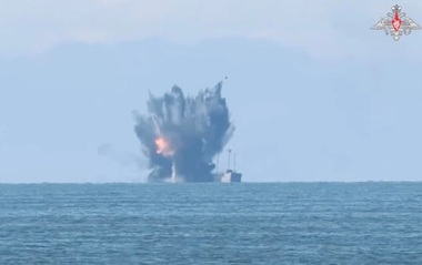 Rusia difuzează imagini cu o nouă dronă navală de temut, de la manevrele ”Furtuna din iulie”, desfăşurate în iulie la mările Baltică, Caspică şi la oceanele Artic şi Pacific