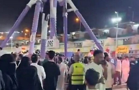Cel puţin 23 de răniţi, patru grav, în vestul Arabiei Saudite, într-un accident în parcul de distracţii de la Taif, unde o instalaţie cade la pământ cu ocupanţii după ruperea unui braţ mecanic