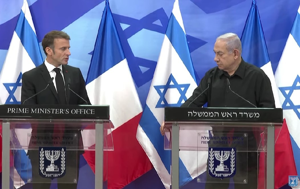 Netanyahu îl acuză pe Macron într-o scrisoare că „aţâţă focul antisemitismului” în Franţa