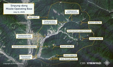 Coreea de Nord a construit o bază militară secretă, Sinpung-dong, la 27 de kilometri de frontiera cu China, dezvăluie un centru american de reflecţie. În bază sunt depozitate ICBM, inclusiv cu capacitate nucleară