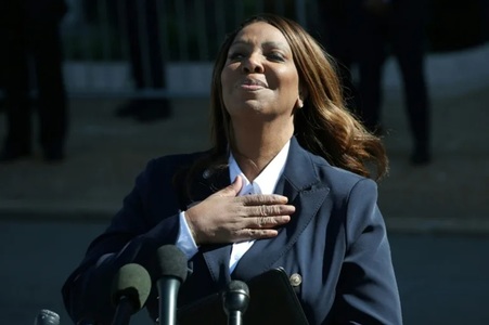 Procuroarea generală a statului New York, Letitia James, inculpată la cererea lui Donald Trump, pledează nevinovată. Procesul, stabilit la 26 ianuarie
