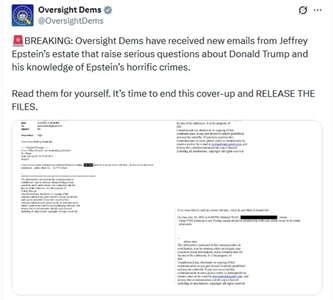 Congresmeni democraţi publică e-mailuri atribuite lui Epstein în care finanţistul afirmă că Trump ”ştia despre fete” şi ”a petrecut timp de mai multe ore” cu una dintre ele