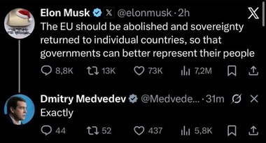 Uniunea Europeană denunţă ”declaraţii complet nebune” ale lui Musk, după ce miliardarul cere ca ”UE să fie abolită”, în urma unei amenzi