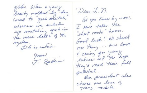 Numele lui Trump apare de multe ori în noua serie de documente Epstein dată publicităţii. O scrisoare a lui Epstein către infractorul sexual Larry Nassar face referiri vulgare la „preşedintele nostru”. Reacţia Departamentului de Justiţie 