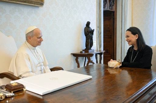 Opozanta venezueleană María Corina Machado, primită în audienţă de Papa american Leon al XIV-lea, înainte ca Trump s-o primească pe laureata Nobelului Păcii din 2025 