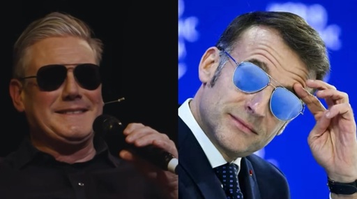 Starmer şi Macron se amuză pe seama ochelarilor de soare de aviator purtaţi de francez cu meme din Top Gun