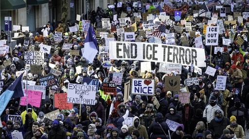 Mii de americani au protestat faţă de acţiunile ICE, după două împuşcături fatale
