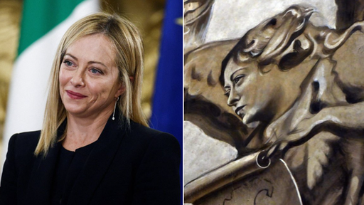 „Chipul de înger” al lui Meloni, eliminat dintr-o frescă la o bazilică din Roma, după ce presa a dezvăluit săptămâna trecută prezenţa picturii unui înger care semăna cu premierul italian
