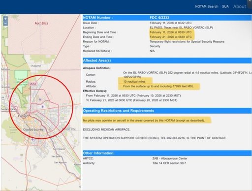 Închiderea spaţiului aerian în El Paso a fost declanşată de o dispută între agenţiile guvernamentale pe tema unui laser anti-drone - ABC News